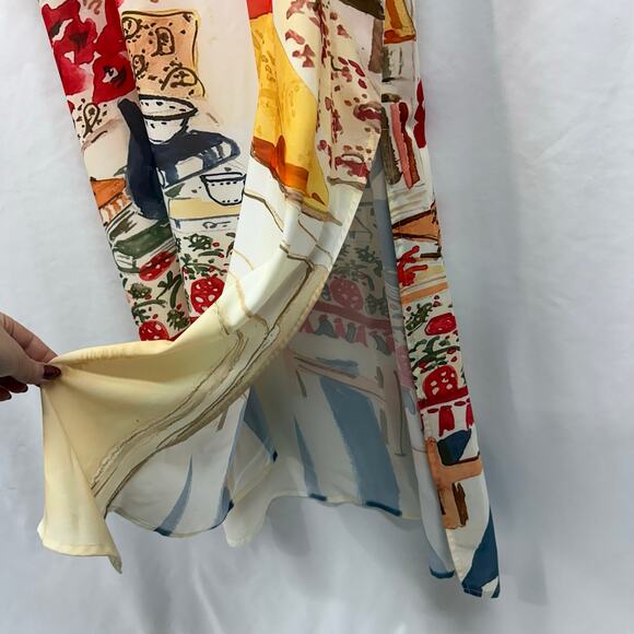 Dhara Sheth Dubai Printed Kaftan Midi Sheath V Neck Short Sleeve One Size - Picture 5 of 6